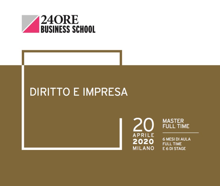 Gianmarco Di Stasio and Alberto Greco speakers at the 24ORE Business School' "Diritto e Impresa" Master