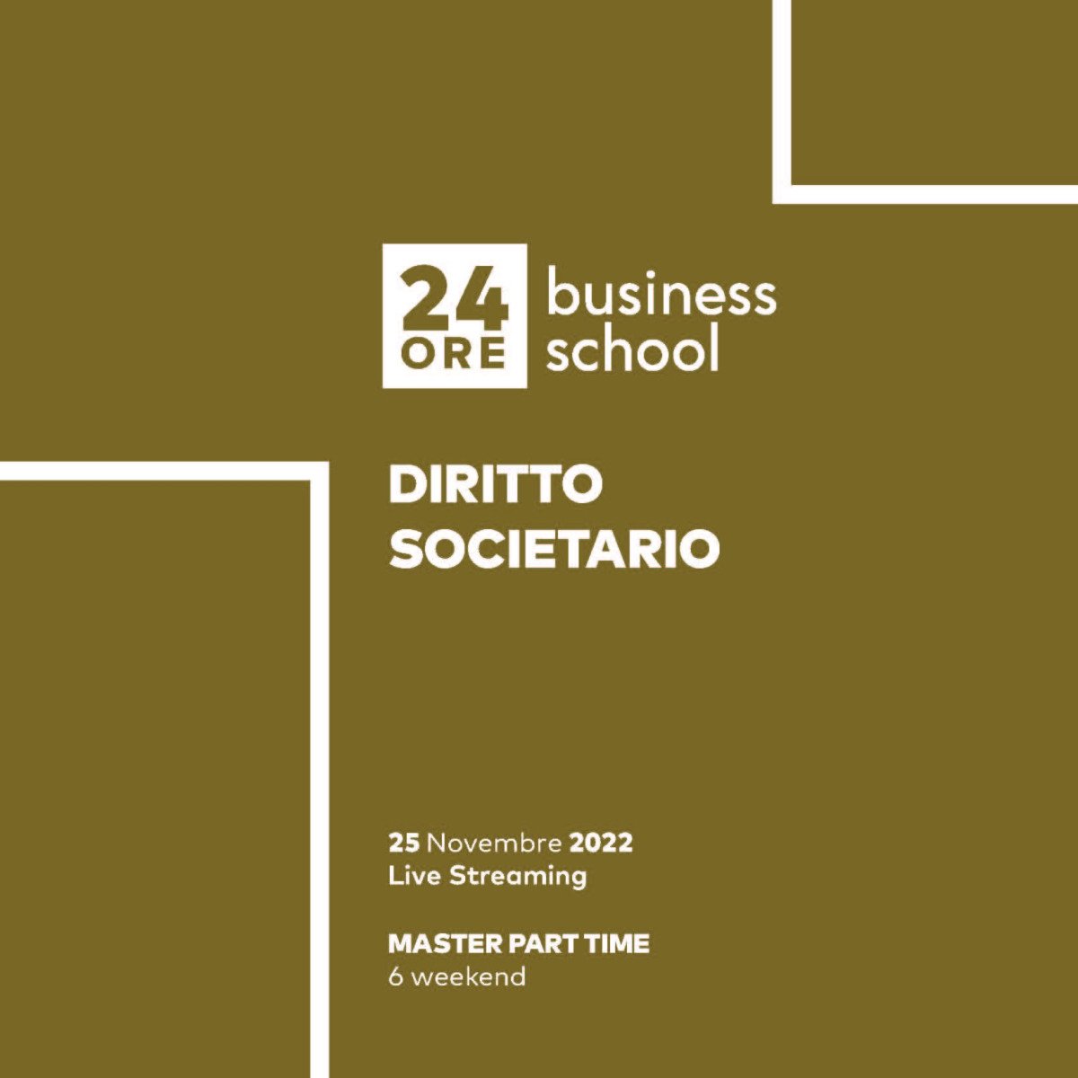 Alessandro Manico è intervenuto come docente al Master "Diritto societario" organizzato da 24ORE Business school per trattare il tema dei sistemi di finanziamento e aspetti patrimoniali delle società di capitali